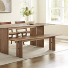 Modway Amistad 72" Wood Bench - Walnut-Assembly Required
