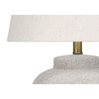 Monarch Specialties 22" H Table Lamp - Cream Concrete / Ivory / Cream Shade-Assembled dimensions: 15 in. L x 15 in. W x 22 in. H. base: 9.75 in. L x 9.75 in. W x 9.5 in. H. shade: 15 in. L x 15 in. W x 10 in. H