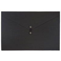 JAM Paper Kraft Button and String Tie Portfolio Large - 9 1/4 x 14 x 3/8 - Black Recycled-Black Kraft Portfolio with Button & String Closure