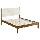 Modway Olea Channel Tufted Boucle Solid Wood Full Platform Bed - Feather Walnut-Channel Tufted Boucle Upholstered Headboard