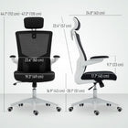 HOMCOM Ergonomic Office Chair with Adjustable Headrest - Black-360° swivel seat and PU wheels for smooth movement on various floors