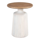 Zuo Goblet Side Table - Brown/White-Colour: Brown/White