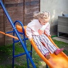 Outsunny 4 in 1 Metal Swing Set with Double Swings, Glider, Slide - Ladder-Includes ground stakes to keep it secure to the ground 