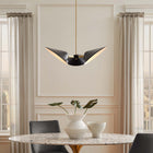 Modway Journey 3-Light 3" Arm Pendant - Black-Satin Brass Rods