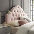 Modway Sovereign Diamond Tufted Performance Velvet Full Headboard - Pink-Velvet Polyester Upholstery