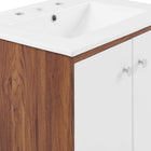 Modway Transmit 24" Wall-Mount Bathroom Vanity - Walnut/White-Wall-Mount Design