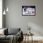 Alexander Ovechkin 895 Goals Celebration Washington Capitals - Framed Canvas - 31" x 22"-Ready to hang - arrives fully assembled