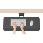 ShoppingAll Adjustable Under Desk Keyboard Tray with 25" W x 9.8" D Slide Out Drawer - Black-7