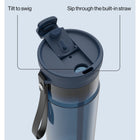 Contigo DualSip Plastic Water Bottle with 2-Way Lid and Carrying Strap - 28 oz (828 ml)-100% leakproof: Click the lid closed to lock out spills