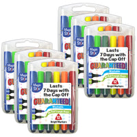 The Pencil Grip Magic Stix Triangular Markers - 12/Pack - 6 Pack-Cap can be off for up to 7 days without drying out