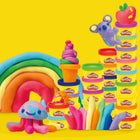 Play-Doh Rainbow Favors - 50-Piece Modelling Clay Pack-13 shareable colours: each colour comes in multiples of 3 or 4 to help everyone find their favorite, includes shades like dark blue, pink, green, purple, yellow, teal, red, and orange