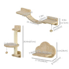 PawHut Cat Wall Shelf with Scratching Post, Play Balls and Platforms-Matches well with existing decor and save space 