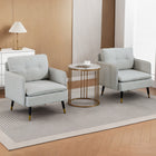 HOMCOM Modern Accent Chair with Wide Lounge Seat - Button Tufted for Bedroom - Cream White - 2 Pack-The seat and back cushions are generously padded with high-density foam and S-springs for comfort and support
