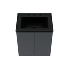 Modway Bryn 24" Wall-Mount Bathroom Vanity - Grey/Black-Soft-Close Doors