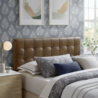 Modway Lily Vegan Leather King Size Headboard - Mushroom-Biscuit Tufted Design