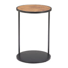 Zuo Nodo Side Table - Brown/Black-Burl Veneer MDF round shape tabletop
