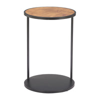 Zuo Nodo Side Table - Brown/Black-Burl Veneer MDF round shape tabletop