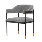 Manhattan Comfort Lia 24.8" Modern Chenille Upholstered Dining Armchair - Grey-10