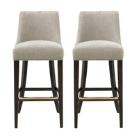 Manhattan Comfort Beever 18.9" Modern Chenille Upholstered Barstool - Taupe - 2 Pack-Modern Barstool with Backrest Perfect for Bar and Kitchen Use. Set of 2