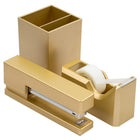 JAM Paper Desk Trio Stapler, Tape Dispenser & Pen Holder Pack - Gold-6