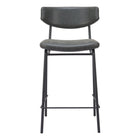 Zuo Charon Counter Stool - Vintage Black - Set of 2-Plush and durable faux leather fabric