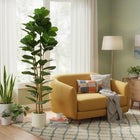 HOMCOM 6' Faux Fiddle Leaf Fig Tree - Green-Material: PEVA, Wood, Cement, PP 