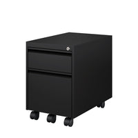 Ceha MDG Series Box-File Mobile Pedestal - Jet Black -Secure Storage: Lockable central system with 2 keys for peace of mind.