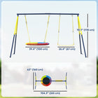 Qaba Kids Swing Set with with Adjustable Ropes and Metal Frame - Yellow/Blue-Adjustable ropes grow with your child, great for kids aged 3 to 8 