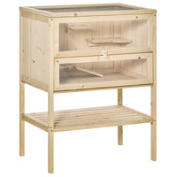 PawHut 31.5"H Fir Wood Hamster Cage-This cage offers your pet multiple platforms to exercise, relax, and explore