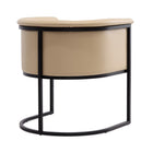 Manhattan Comfort Cosmopolitan 24" Mid-Century Modern Faux Leather Upholstered Dining Chair - Tan and Black-Seat Height: 18.9