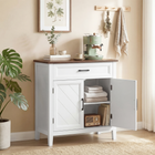 HOMCOM 30" Narrow Modern Farmhouse Sideboard Buffet Cabinet with Storage Doors - White-Adjustable inner shelf accommodates items of various heights flexibly