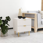 HOMCOM Nightstand with 2 Drawers - White-Assembly required