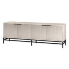 Hudson&Canal Montello TV Stand for TV's up to 78" - Alder White-The top has a weight capacity of 75lbs, inside storage area can hold 35 lbs on each shelf