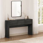 Manhattan Comfort Linda Modern 3-Drawer Console Table - Charcoal Grey-Includes 3 Spacious Drawers with .75 Extension