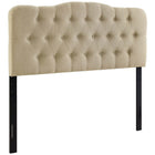 Modway Annabel Upholstered Fabric Queen Headboard - Beige-Elegantly tufted button headboard