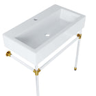 Modway Redeem 32" Acrylic Wall-Mount Bathroom Vanity - Clear/White-Non-Marking Foot Caps