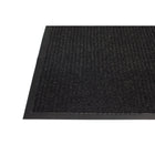 Edgewood Twin Rib Light Traffic Carpet Mat - 3' W x 6' L - Charcoal-100% polypropylene solution dyed UV stabilized needlepunch loop pile with vinyl PVC backing