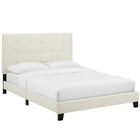 Modway Melanie Tufted Button Upholstered Performance Velvet Full Platform Bed - Ivory-Durable Stain-Resistant Fabric