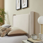 Modway Rael Performance Velvet Twin Platform Bed - Alabaster-Padded Headboard and Footboard