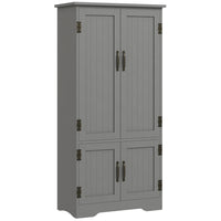 HOMCOM 48" H Kitchen Pantry Cabinet with Shelves - Grey-2 adjustable and removable shelves in an upper storage cabinet for more flexible storage 