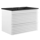 Modway Render 30" Wall-Mount Bathroom Vanity - White/Black-Mid-Century Modern Vanity