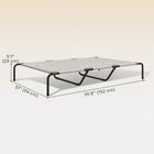 PawHut Elevated Outdoor Dog Bed - 59.8" L x 37" W - Beige-Supported by a Φ0.9" (22 mm) powder-coated steel frame 