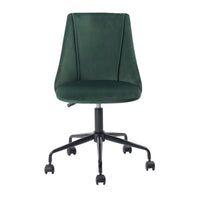 FurnitureR Cian Velvet Upholstered Task Chair - Green-High-quality velvet seat for extra comfort