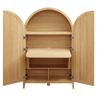 Modway Calista 63" Arched Storage Cabinet With Folding Desk - Oak-8