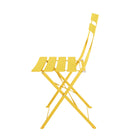 Lausaint Bistro Folding 3-Piece Patio Set - Yellow-No Assembly Required - This French bistro table set is ready to be used right out of the box, with no extra assembly. When not in use, it can be stored away in a corner.