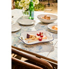 Casa Domani Café Rectangular Platter - 32 x 33cm - Blue - 2 Pack-Hand painted edge with delicate embossed pattern