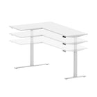 Motionwise M4 EXEC2 Series 63" x 40" L-Shaped Office Electric Height Adjustable Sit-Stand Desk - White-Customizable Comfort: Equipped with a programmable memory controller, allowing you to save up to 4 height settings with an LED height display for easy accessibility.