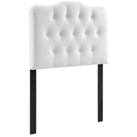 Modway Annabel Upholstered Vinyl Twin Headboard - White-Elegantly tufted button headboard