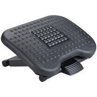 ShoppingAll Ergonomic Height Adjustable Under Desk Footrest with Massage Roller - Black-Easily customize the height of the platform to 4.3", 5.5", or 6.7" (approx.) to match your chair height and leg length, ensuring optimal comfort for users of all sizes.
