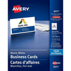 Avery Perforated Inkjet Business Cards, 3-1/2" x 2", White, 250 Pack, (08371)-White perforated business card